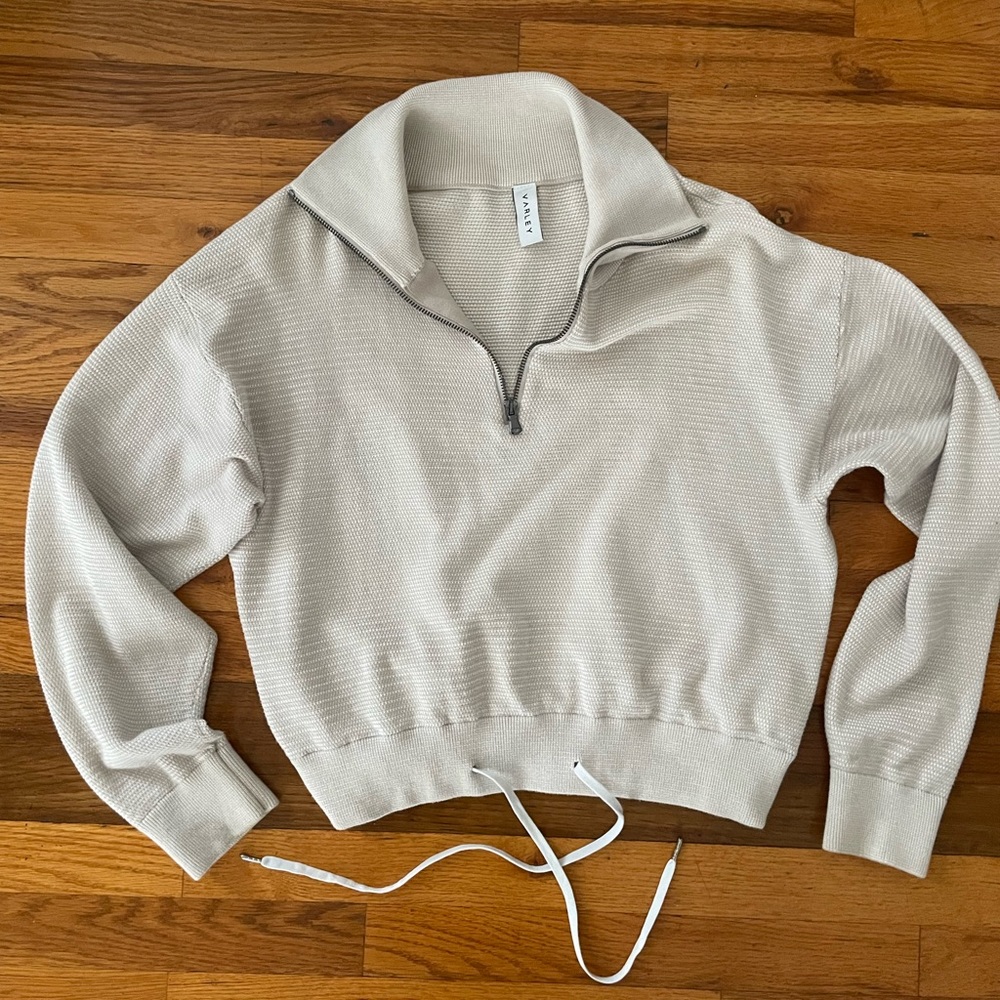 Varley Buckingham Knit Half Zip in Pelican Gravity Grey